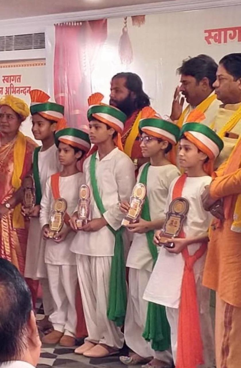 Children dressed in tricolour for Republic Day