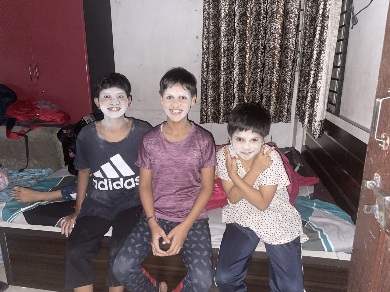 Boys sharing a playful moment