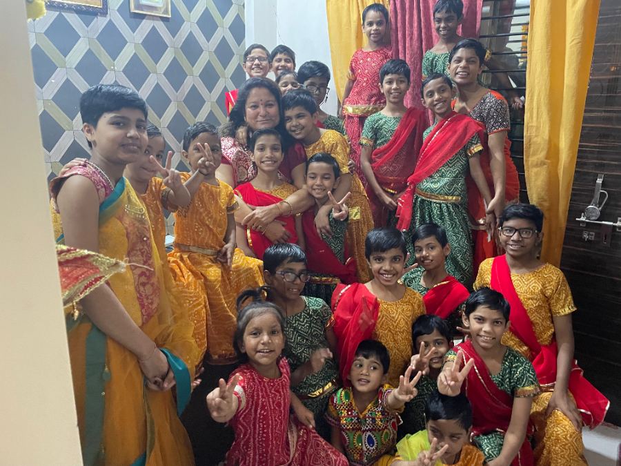 A colourful group outing at the airport