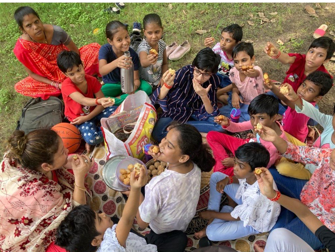 Children sharing a meal together