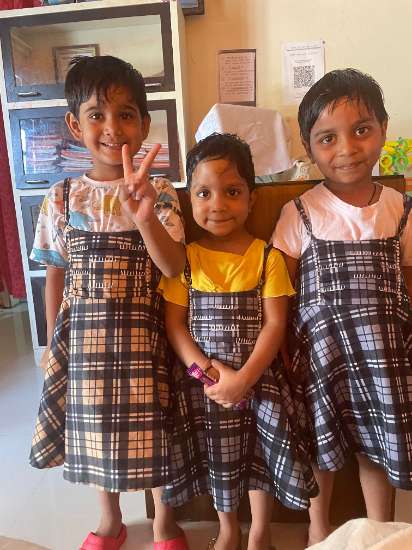 Three girls in school uniform